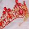 RED BAROQUE BRIDAL CROWN AC071