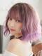 NEW BROWN TO PURPLE WAVY SYNTHETIC WEFTED CAP WIG LG065
