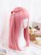 New Sweet Pink Straight Medium Length Capless Synthetic Wig LG022