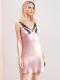 MELLIBLOOSY 100% SILK TWO PIECES pink NIGHTGOWN SET FOR WOMEN MB008