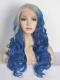 Gray Ombre Blue Wavy Lace Front Snythetic wig SNY100