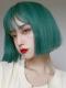 GREEN SHORT STRAIGHT SYNTHETIC WEFTED CAP WIG LG224