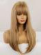 Blonde Long Straight Wefted Synthetic Wig with Bangs LG963