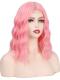 PINK SHOULDER LENGTH WAVY MIDDLE PART LACE WIG MPL006