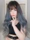 NEW GRAY MIXED HAZE BLUE LONG WAVY SYNTHETIC WEFTED CAP WIG LG063