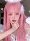 PEACH PINK LONG STRAIGHT SYNTHETIC WEFTED CAP WIG LG298