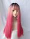 PINK OMBRE LONG STRAIGHT SYNTHETIC WEFTED CAP WIG LG126