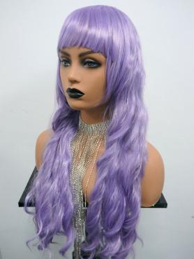 Lilac Long Wavy Synthetic Wefted Cap Wig WW014