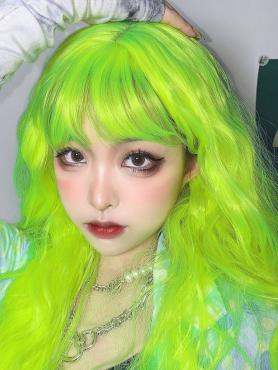 Neon Green Wavy Long Syhthetic Wig LG925