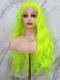 NEON GREEN LONG WAVY SYNTHETIC LACE FRONT WIG SNY300