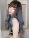 NEW GRAY MIXED HAZE BLUE LONG WAVY SYNTHETIC WEFTED CAP WIG LG063