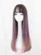 PURPLE OMBRE LONG STRAIGHT WEFTED CAP WIG LG198