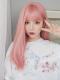 NEW PINK STRAIGHT SYNTHETIC WEFTED CAP WIG LG069