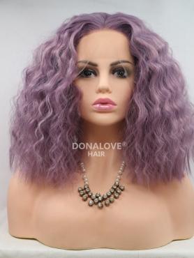 LAVENDER FLUFFY CURLY SYNTHETIC LACE FRONT WIG SNY218