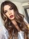 BROWN OMBRE WAVY HUMAN HAIR FULL LACE WIGS FLW040