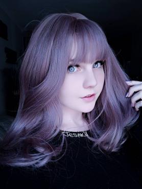 New Dreamy Lilac Synthetic Wefted Cap Wig LG008