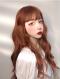 REDDISH BROWN LONG WAVY SYNTHETIC WEFTED CAP WIG LG084