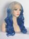 Gray Ombre Blue Wavy Lace Front Snythetic wig SNY100