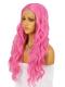 PINK LONG WAVY SYNTHETIC LACE WIG SNY191