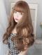 NEW BROWN LONG WAVY SYNTHETIC WEFTED CAP WIG LG045