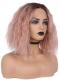 Black to Peach Bob Curly Synthetic Lace Front Wig SNY163