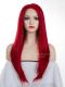 Hot Red Waist-length Straight Synthetic Lace Wig-SNY057
