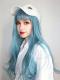 LIGHT BLUE STRAIGHT SYNTHETIC WEFTED CAP WIG LG114