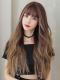 GRADUAL BROWN WAVY SYNTHETIC WEFTED CAP WIG LG353