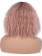 Black to Peach Bob Curly Synthetic Lace Front Wig SNY163