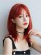 LIGHT RED STRAIGHT SYNTHETIC WEFTED CAP WIG LG816