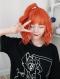 ORANGE CURLY BOB SYNTHETIC WEFTED CAP WIG LG077