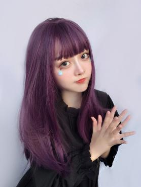 DARK PURPLE STRAIGHT SYNTHETIC WEFTED CAP WIG LG092