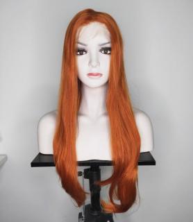 Orange Long Straight Synthetic Lace Front Wig SNY126