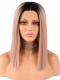 BLACK TO PEACH SHORT BOB LACE FRONT SYNTHETIC WIG SNY162