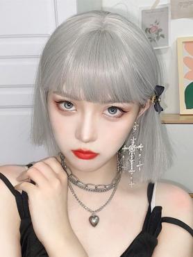 GORGEOUS SILVER SHORT SYNTHETIC WEFTED CAP WIG LG864