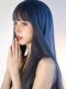 BLUE LONG STRAIGHT SYNTHETIC WEFTED CAP WIG LG474