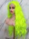 NEON GREEN LONG WAVY SYNTHETIC LACE FRONT WIG SNY300