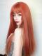 ORANGE LONG STRAIGHT SYNTHETIC WEFTED CAP WIG LG438