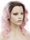 Black to Pink Shoulder Length Wavy Bob Lace Front Synthetic Wig SNY132