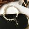 One Piece of Cross Pearl Necklace A078