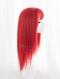 RED MEDIUM LENGTH STRAIGHT SYNTHETIC WEFTED CAP WIG LG175