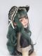 GREEN LONG WAVE WAVY SYNTHETIC WEFTED CAP WIG LG090