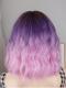 2019 NEW PURPLE TO PINK BOB WAVY SYNTHETIC WEFTED CAP WIG LG047