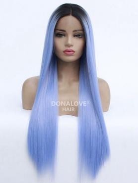 BLUE OMBRE LONG STRAIGHT SYNTHETIC LACE FRONT WIG SNY214