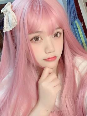 Pink Long Straight Synthetic Wefted Cap Wig LG719