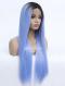 BLUE OMBRE LONG STRAIGHT SYNTHETIC LACE FRONT WIG SNY214