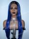 BLACK TO BLUE LONG SYNTHETIC LACE FRONT WIG SNY144