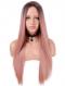 Brown to Peach Long Straight Synthetic Lace Front Wig SNY147