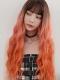 New Orange Long Wavy Synthetic Wefted Cap Wig LG054