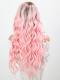 Black to Pink Long Wavy Lace Front Synthetic Wig SNY391